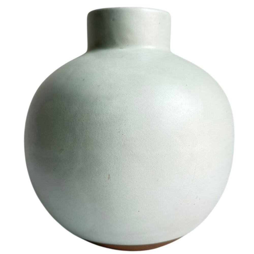 West Elm Mint Green Ceramic Vase Contemporary Modern Minimalist Farmhouse Decor